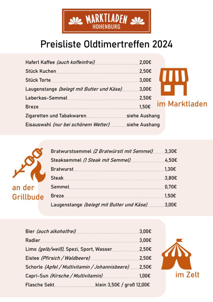 Preisliste Oldtimertreffen 2024